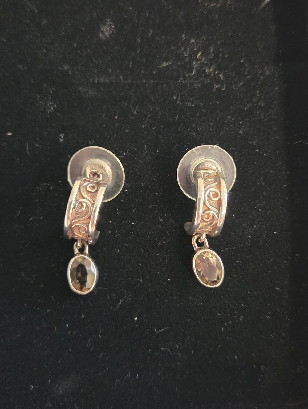 Vintage Pti Nepal Sterling 925 Dangle Earrings With Scroll Work